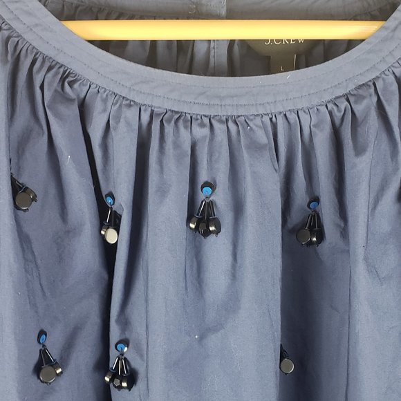 J. Crew Navy Embellished Top - Picture 4 of 10
